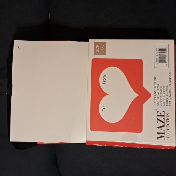 NWT Maze Collection Fleece lined leggings - Picture 2 of 2